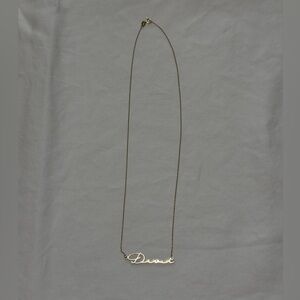 Gold Script Necklace